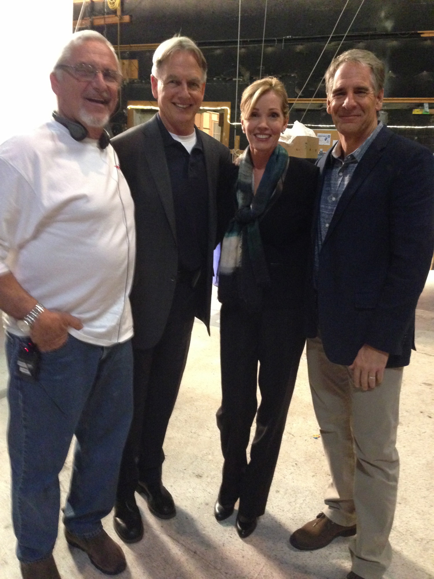 Feb. 2014 — Jimmy Whitmore, Mark Harmon, me, Scott Bakula